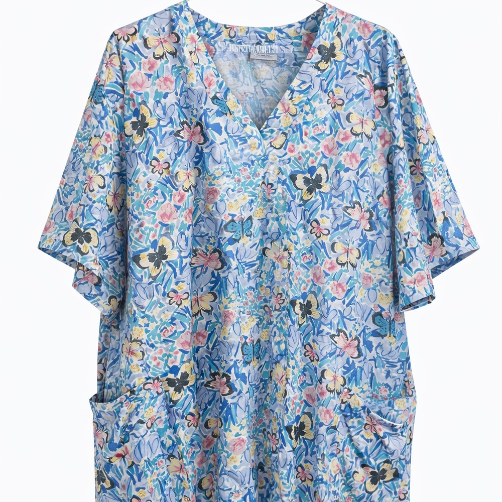 Floral V-Neck SCRUB Top
